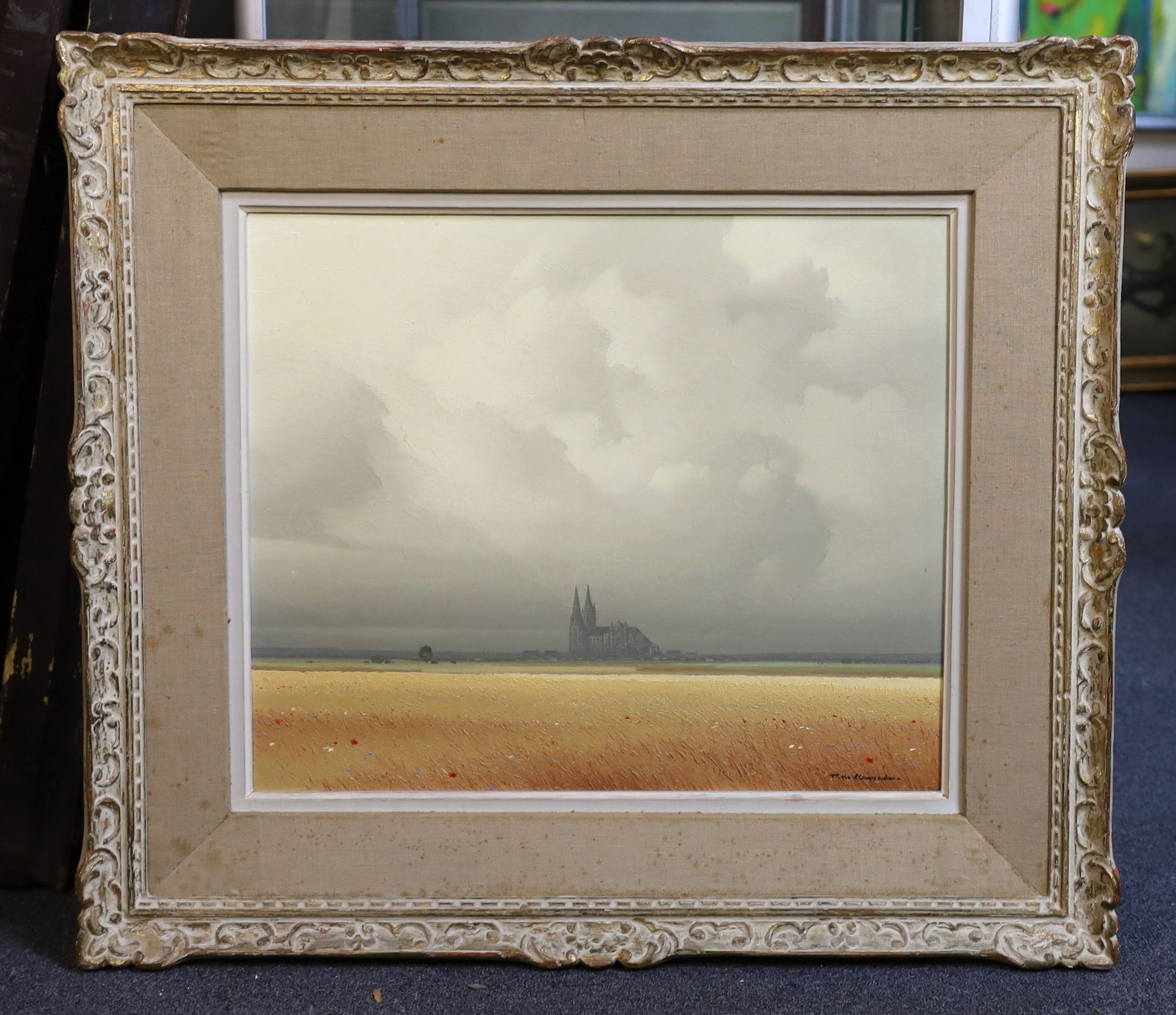 Pierre de Clausades (French, 1910-1978), 'Ciels, Champ de Blé', oil on canvas, 45 x 54cm
